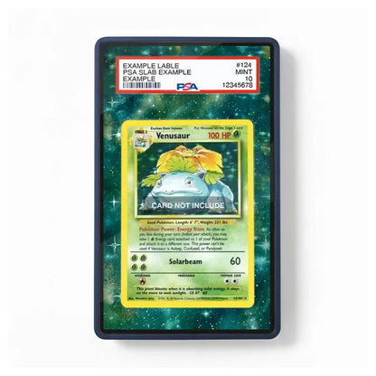 A PSA-graded Pokémon Venusaur trading card slab on a white background. The slab has a red and white PSA label at the top and a dark blue border around the card.