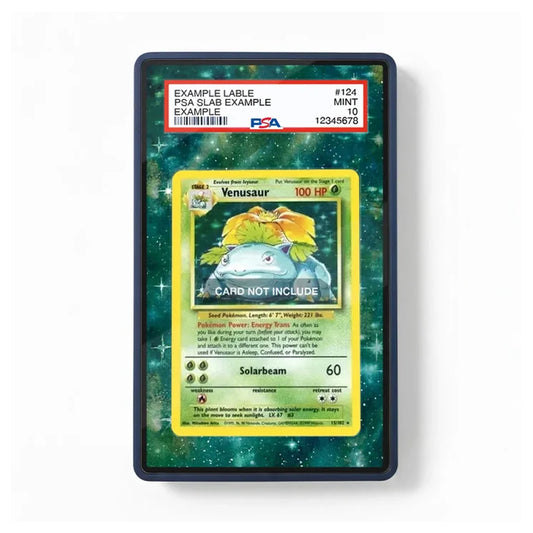 A PSA-graded Pokémon Venusaur trading card slab on a white background. The slab has a red and white PSA label at the top and a dark blue border around the card.