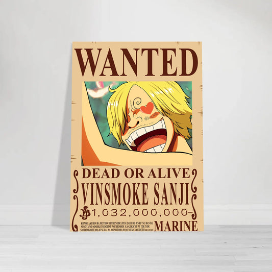 Vinsmoke Sanji Wanted Poster Anime Wall Art Print - PokeTCG