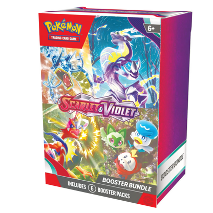 Pokémon Trading Card Game Scarlet & Violet booster bundle packaging on a white background