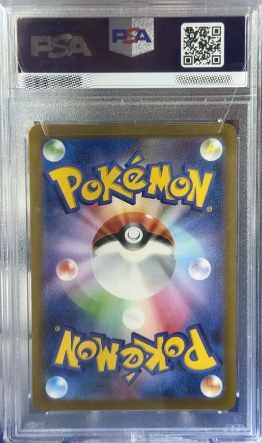 Pokémon trading card in a PSA protective case with a Poké Ball design.