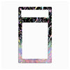A decorative picture frame with a black background and a vibrant, multicolored pastel floral and swirl pattern, shown on a plain white background.