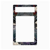 A rectangular decorative plate or frame insert with a large blank white center and an illustrated border featuring anime-style hair, clouds, and dark ornamental details.