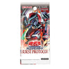 Konami Yu-Gi-Oh! Burst Protocol 9th Years Scabimatch Exclusive Edition card pack packaging, featuring a red and black mecha illustration on a white background.