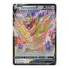 A single Pokémon trading card for Zamazenta V, shown flat against a plain white background. The card features a large illustrated creature in metallic gold, pink, and blue tones with the Pokémon logo and card details visible.