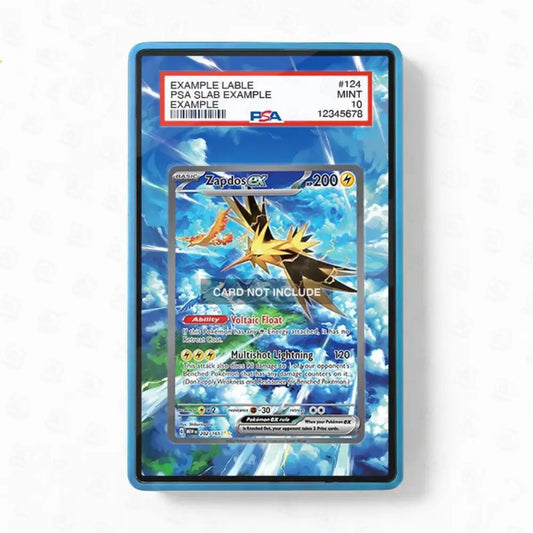 Pokémon trading card in a protective blue holder with PSA grading label