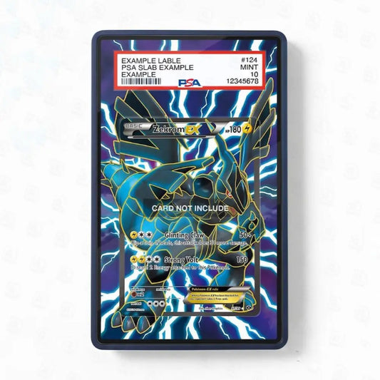 Pokémon trading card with a blue and black creature illustration on a white background
