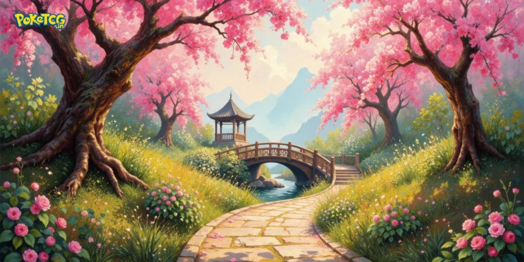Sakura Garden Path XXL Mousepad | Zen Desk Mat 24x12 - Poketcg.in – PokéTCG