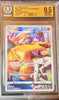 Beckett BGS 9.5 Gem Mint Japanese Pokémon Charizard CHR 187/184 graded trading card from the 2021 Sword & Shield VMAX Climax High Class Expansion, featuring Charizard and trainer character artwork in a protective Beckett grading slab, collectible Pokémon TCG card for rare card collectors and enthusiasts.