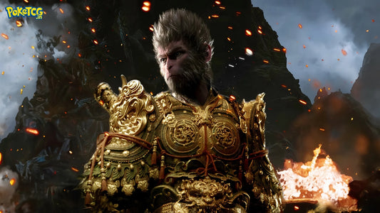 Large 24x12 inch Black Myth: Wukong mousepad featuring The Destined One in golden armor with a dark, cinematic background.