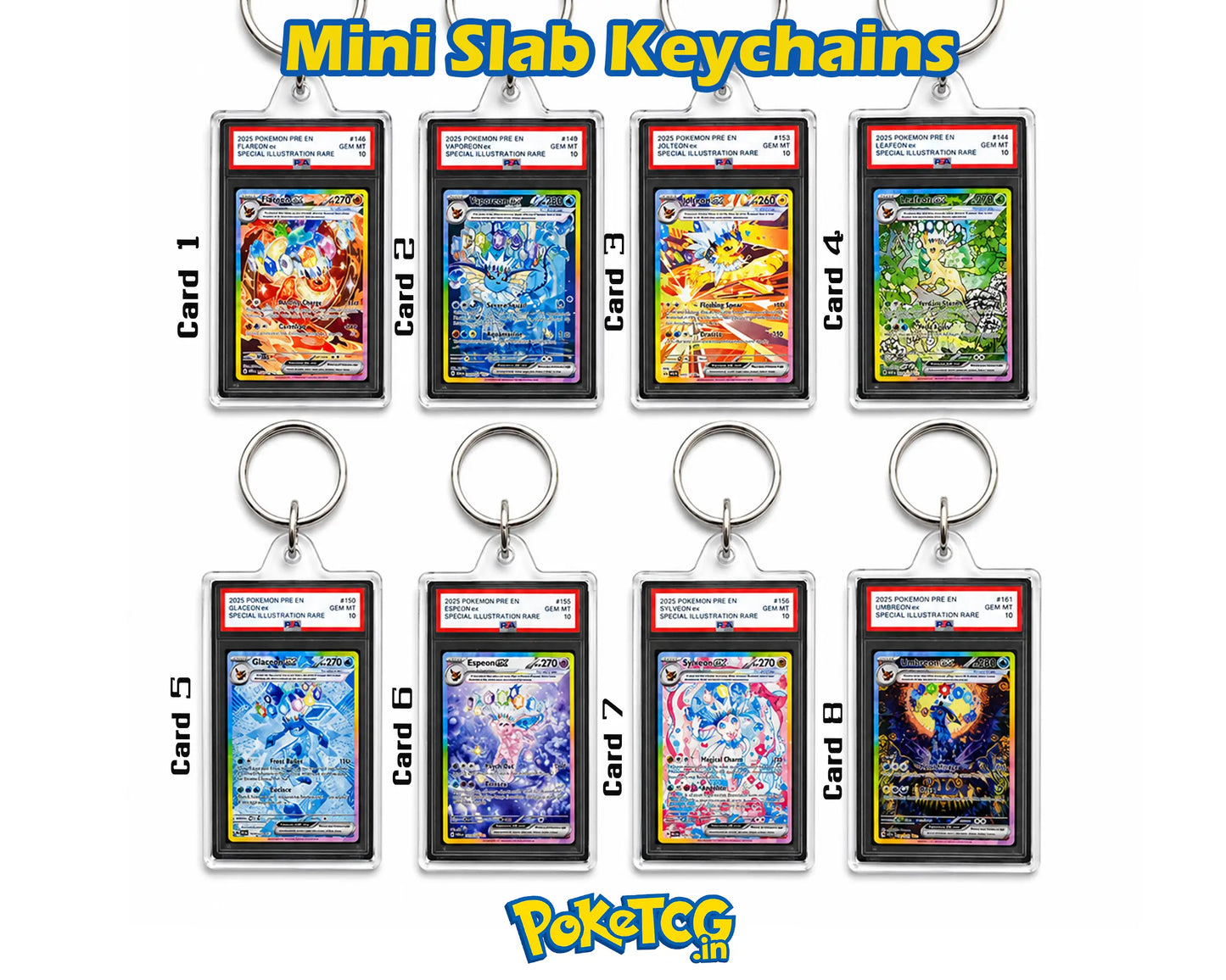 Pokémon Mini Graded Slab Acrylic Keychain – Umbreon & Friends Collector Charm