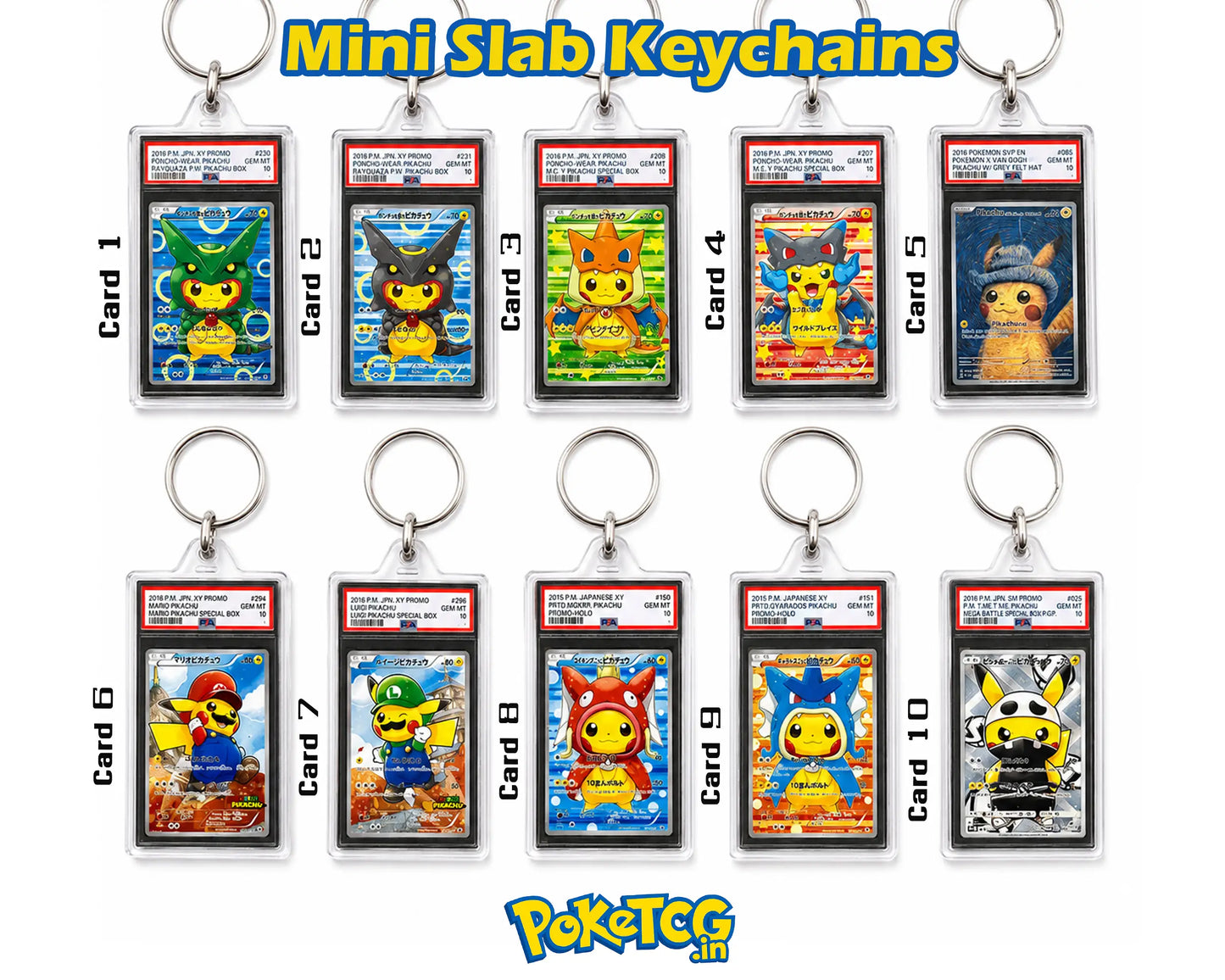 Pokémon Mini Graded Slab Acrylic Keychain – Pikachu & Friends Collector Charm