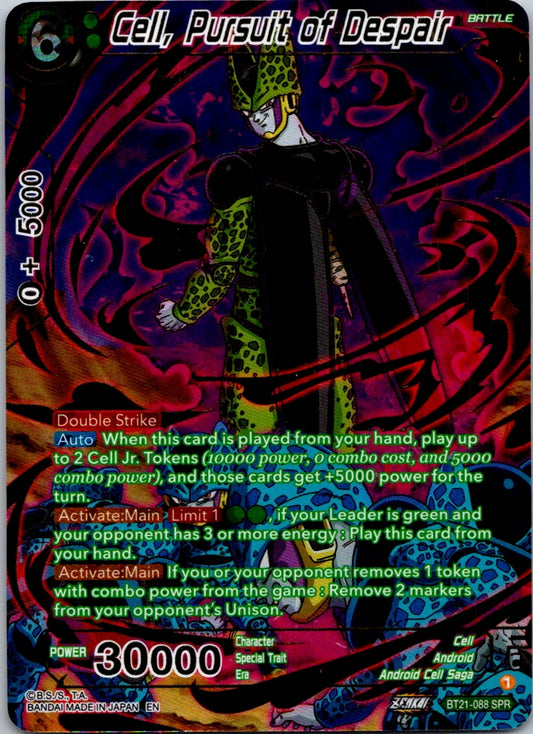 Cell Pursuit of Despair BT21-088 SPR Dragon Ball Super Wild Resurgence Special Rare foil card