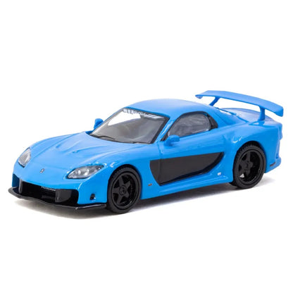 Tarmac Works Mazda RX-7 VeilSide Fortune7 Blue GLOBAL64 – 1:64 Premium Diecast Model Car