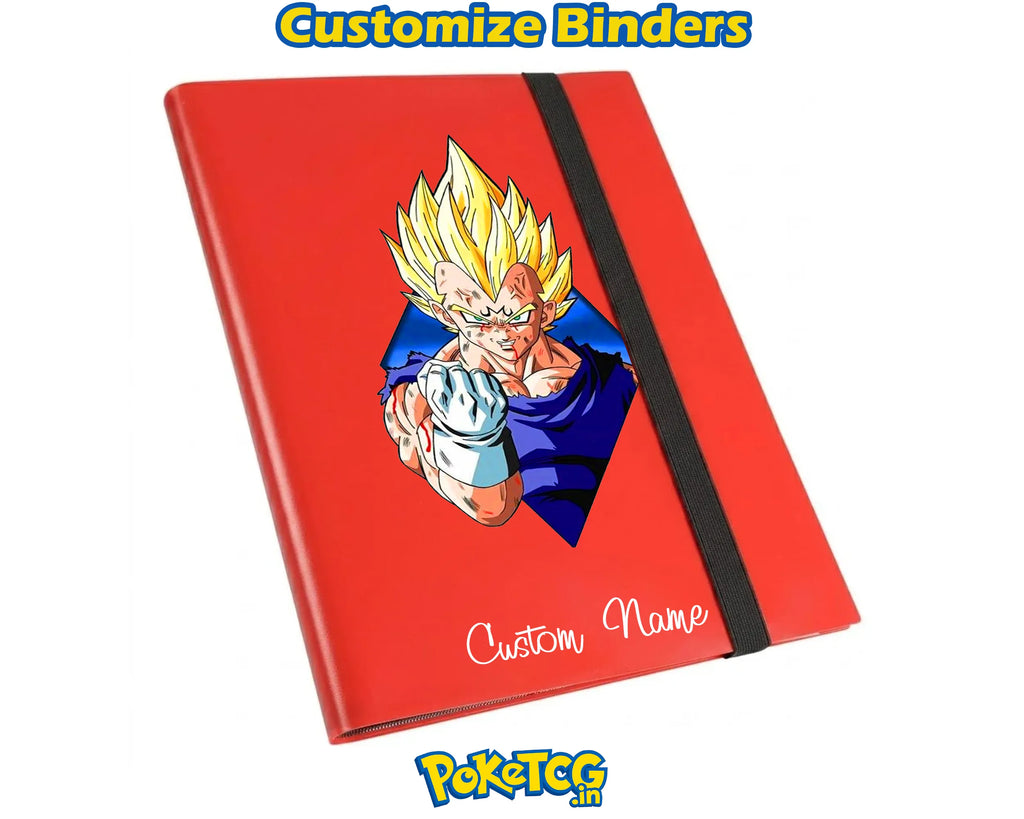 Super Saiyan Vegeta Card Collection Book – Custom Name 9 Pocket TCG Storage Album