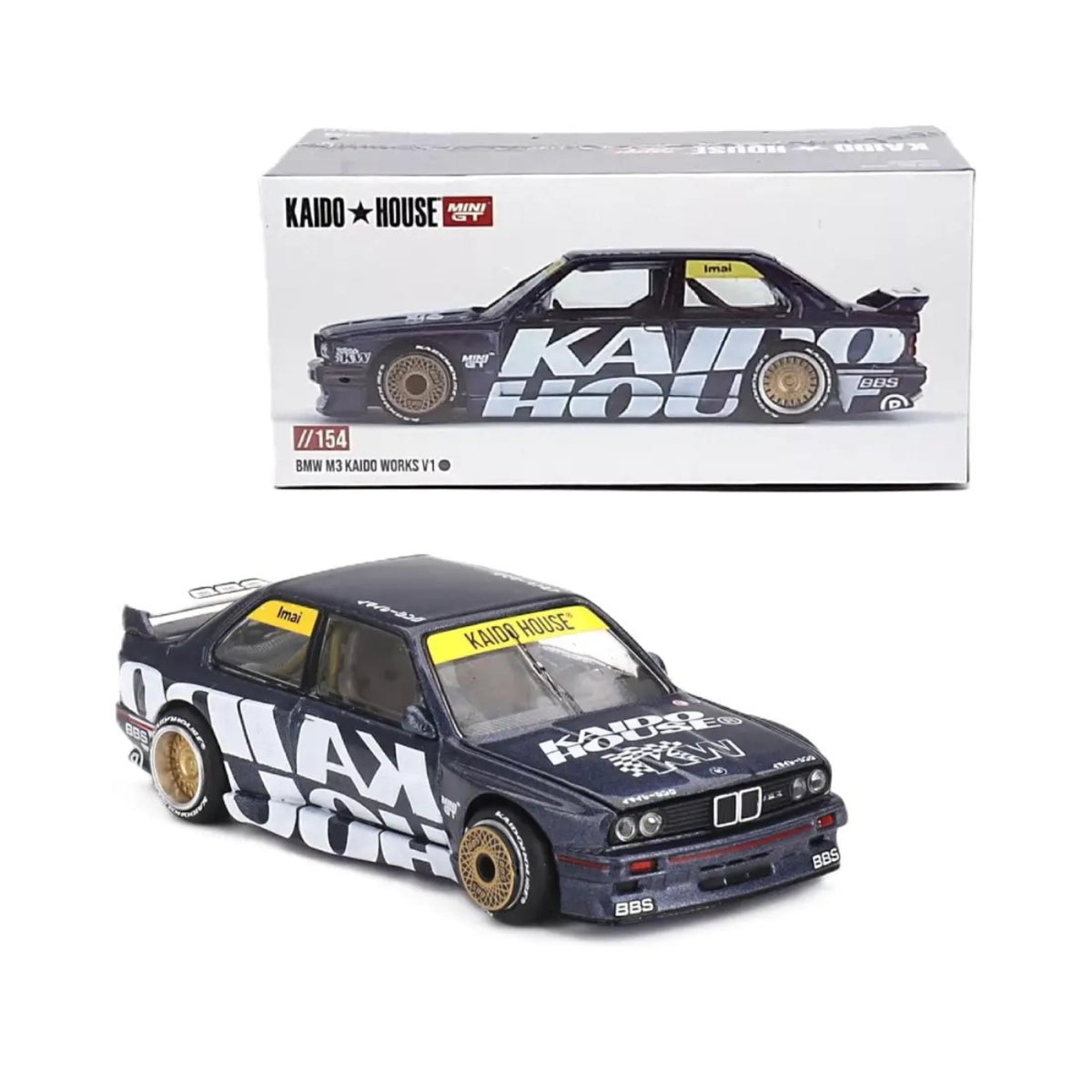 Kaido House x MINI GT BMW M3 E30 Kaido Works V1 Dark Blue KHMG154 – 1:64 Premium Diecast Model Car