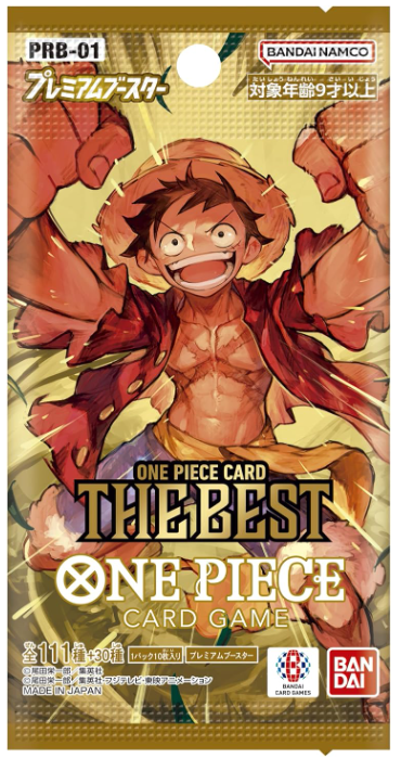 One Piece card game packaging featuring a character from the series, with Bandai Namco branding.