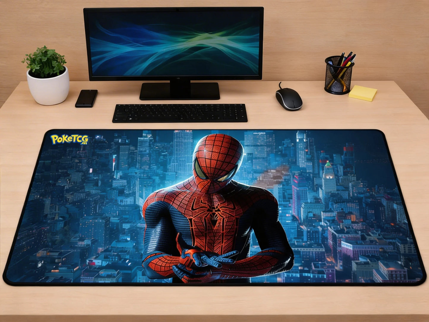 The Amazing Spider-Man "Midnight City" XXL Gaming Mousepad – 24" x 12" Aesthetic Desk Mat- Poketcg.in
