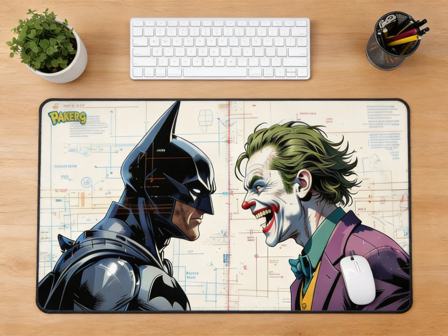 Batman vs. Joker "The Rivalry" XXL Gaming Mousepad – 24" x 12" Classic Anime Desk Mat- Poketcg.in