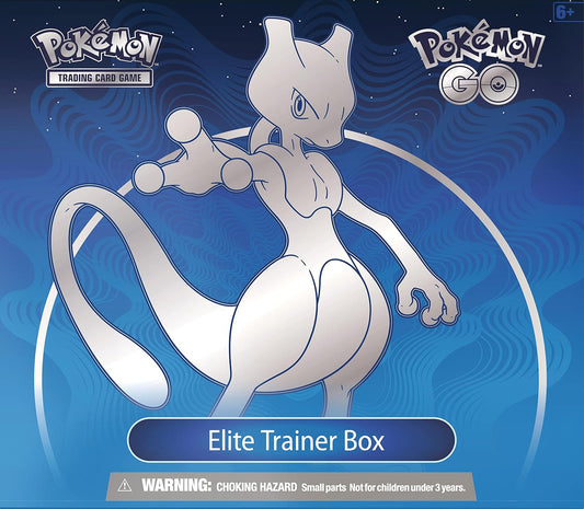 Pokémon trading card game packaging with a Pokémon figure on a blue background