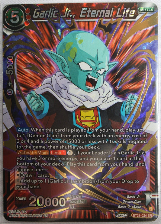 Garlic Jr Eternal Life BT21-024 SPR Dragon Ball Super Wild Resurgence Special Rare foil card
