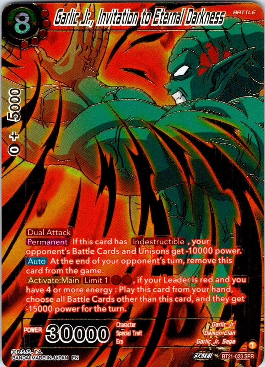 Garlic Jr Invitation to Eternal Darkness BT21-023 SPR Foil Dragon Ball Super Wild Resurgence card