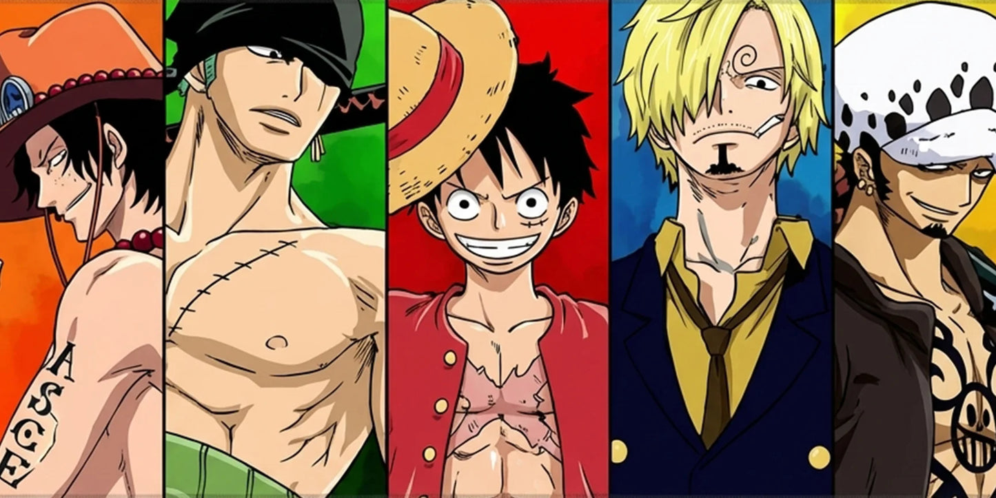 One Piece Luffy Zoro Sanji Ace Law Gaming Mousepad Extended Anime Desk Mat Pirate Legends Design - PokeTCG