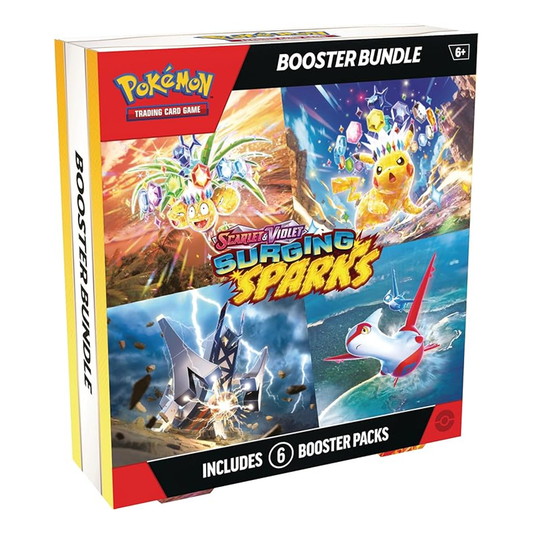 Pokémon Trading Card Game booster bundle box with various Pokémon illustrations on a white background