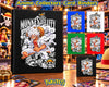 Monkey D. Luffy Gear 5 anime card binders in black, blue, white, green, and red for One Piece trading card collectors.