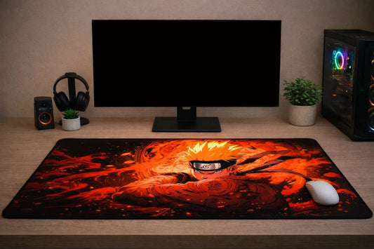 Naruto Uzumaki "Hidden Leaf Flare" XXL Gaming Mousepad – 24" x 12" Aesthetic Desk Mat- Poketcg.in