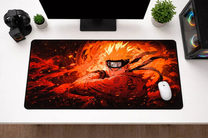 Naruto Uzumaki "Hidden Leaf Flare" XXL Gaming Mousepad – 24" x 12" Aesthetic Desk Mat- Poketcg.in