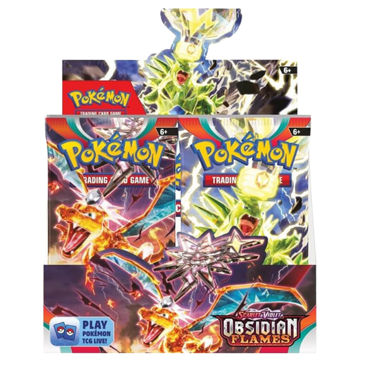 Three Pokemon trading card game packs with colorful designs on a white background