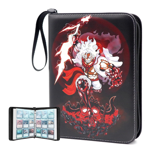 One Piece TCG 9 pocket waterproof card binder with 50 sleeves holding up to 900 cards