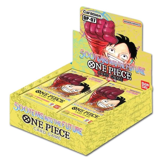 Box of One Piece card game with character illustration on a white background
