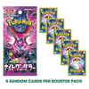 Pokémon trading card booster pack with multiple packs displayed.