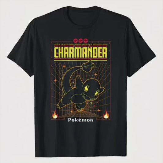 Pokémon Charmander 3D Grid Schematic T-Shirt