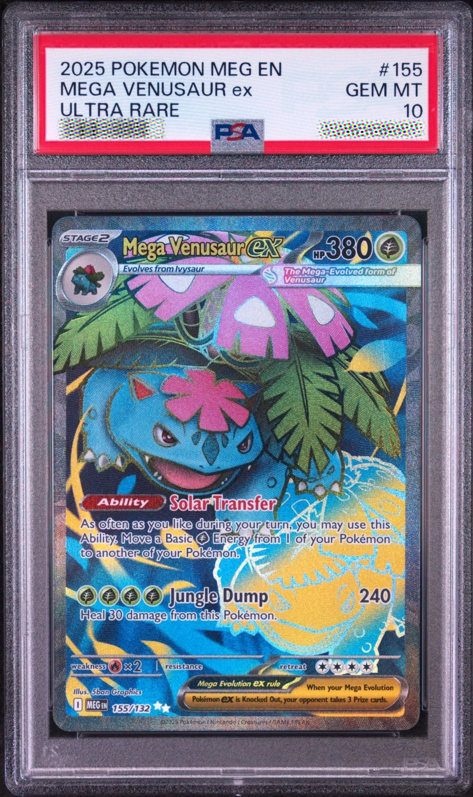 PSA 10 Gem Mint 2025 Pokémon Mega Venusaur ex #155 English Ultra Rare card