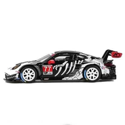 MINI GT Porsche 911 GT3 R #77 AO Racing Skeleton Rexy 2025 IMSA Petit Le Mans – 1:64 Diecast Model Car