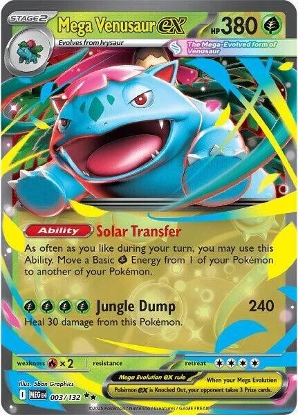 Mega Venusaur ex 003/132 Holo Pokémon Me01: Mega Evolution - Poketcg