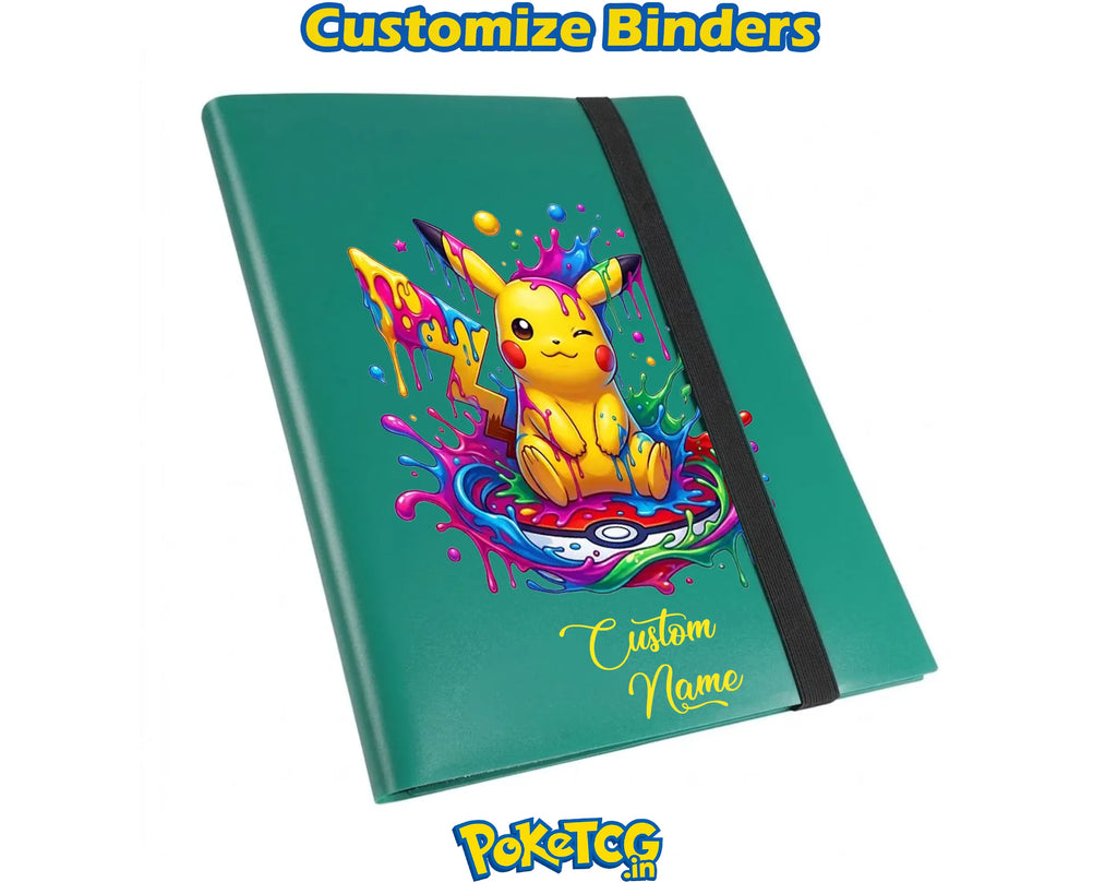 Pikachu Custom Name TCG Album – Personalized Pokémon Card Storage 9 Pocket Binder