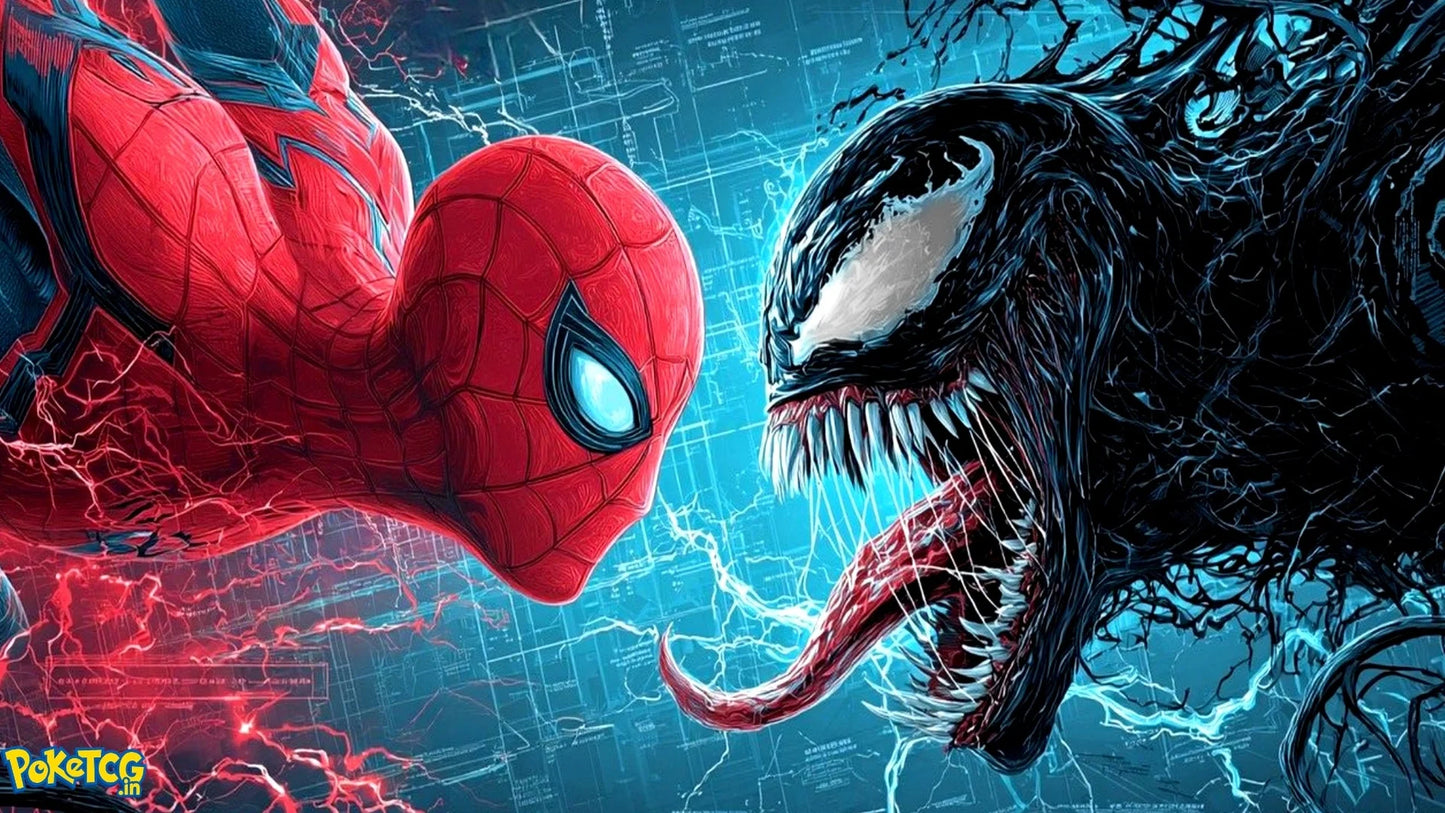 Spider-Man vs. Venom "Symbiote Standoff" XXL Gaming Mousepad – 24" x 12" Aesthetic Desk Mat - Poketcg.in