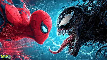 Spider-Man vs. Venom "Symbiote Standoff" XXL Gaming Mousepad – 24" x 12" Aesthetic Desk Mat - Poketcg.in