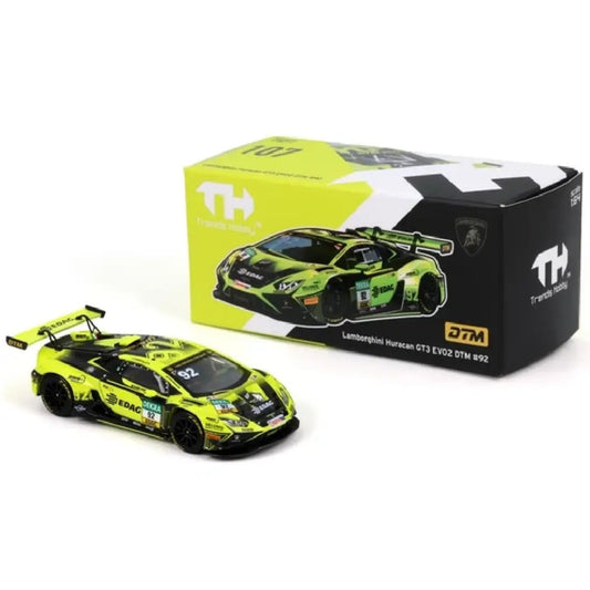 Trends Hobby Lamborghini Huracán GT3 EVO2 DTM 2023 #92 Mirko Bortolotti Fluorescent Green – 1:64 Diecast Model Car