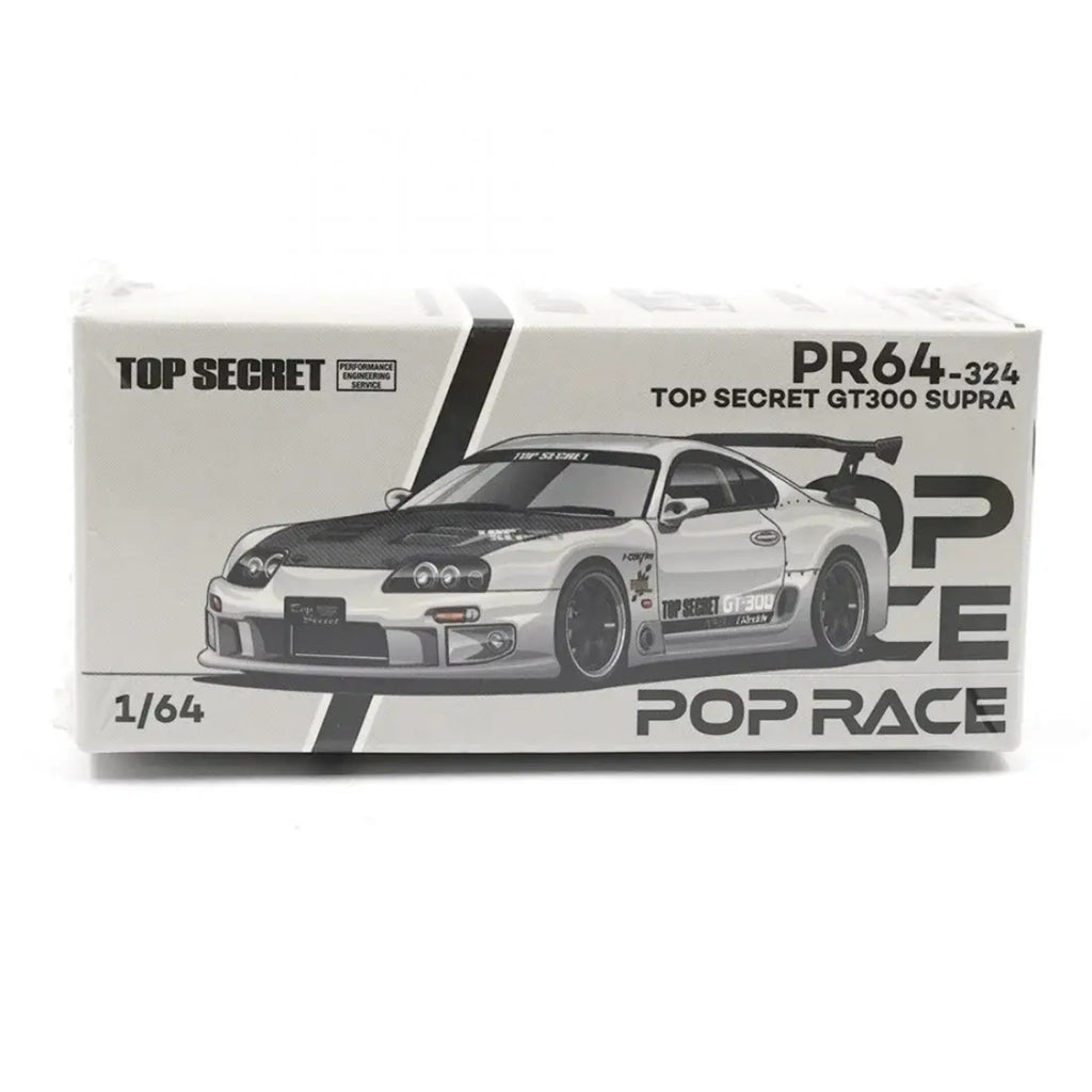 POP RACE Toyota Supra Top Secret GT300 White PR640364 – 1:64 Premium JDM Diecast Model Car