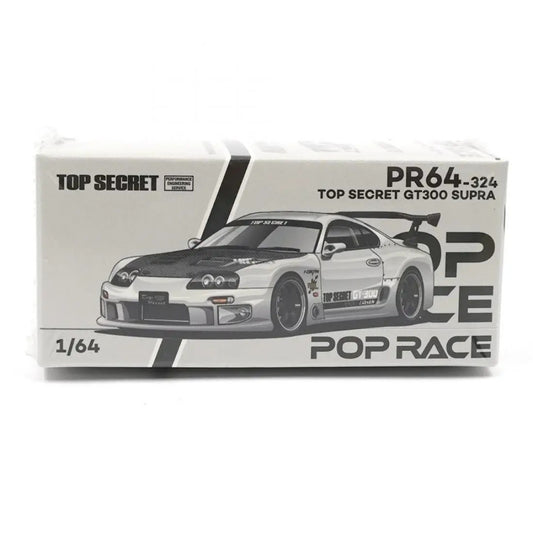 POP RACE Toyota Supra Top Secret GT300 White PR640364 – 1:64 Premium JDM Diecast Model Car