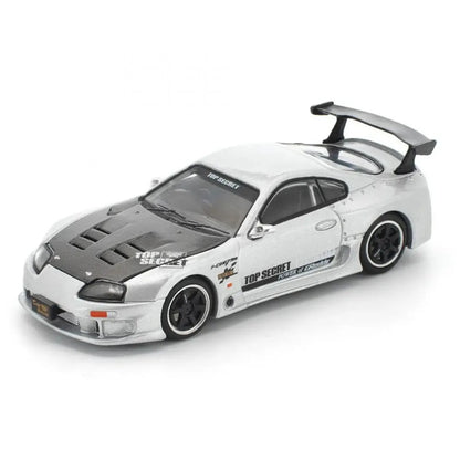 POP RACE Toyota Supra Top Secret GT300 White PR640364 – 1:64 Premium JDM Diecast Model Car