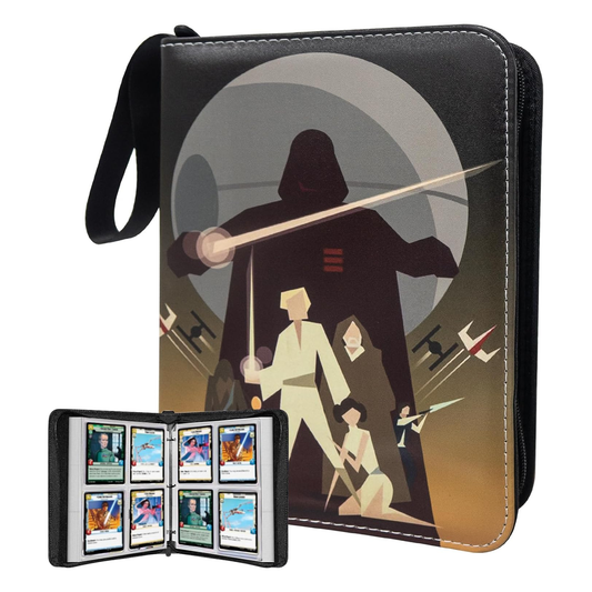 4 pocket waterproof trading card binder with 50 sleeves holding up to 400 playing game cards