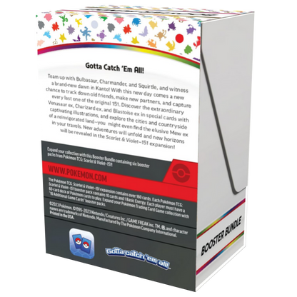 Pokémon trading card game booster bundle packaging with colorful design and text.