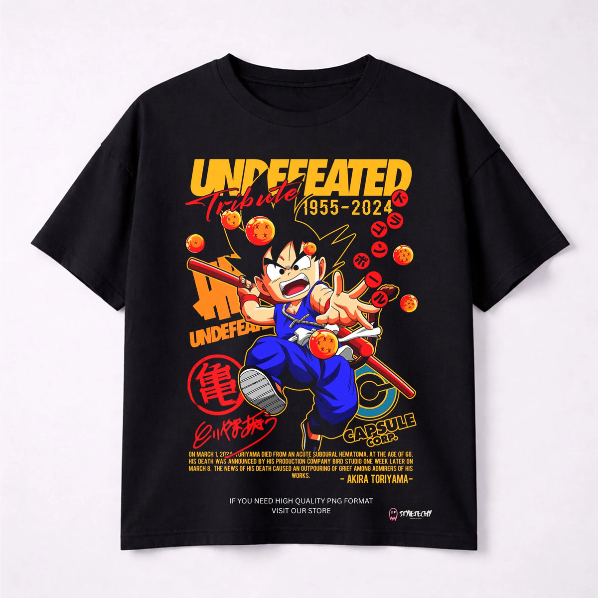 Goku Dragon Ball Anime Tribute Graphic T-Shirt- DBZ Anime Tee- PokeTCG ...