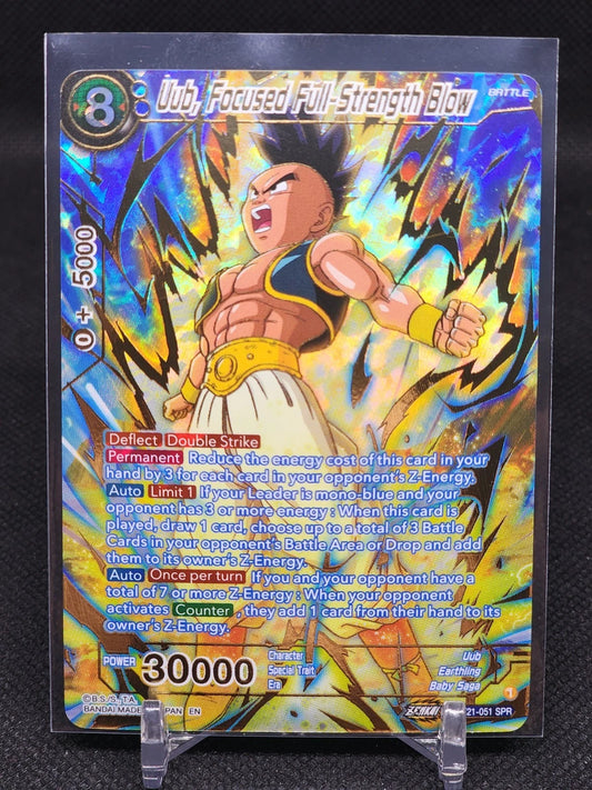 Uub Focused Full-Strength Blow BT21-051 SPR Dragon Ball Super Wild Resurgence Special Rare foil card